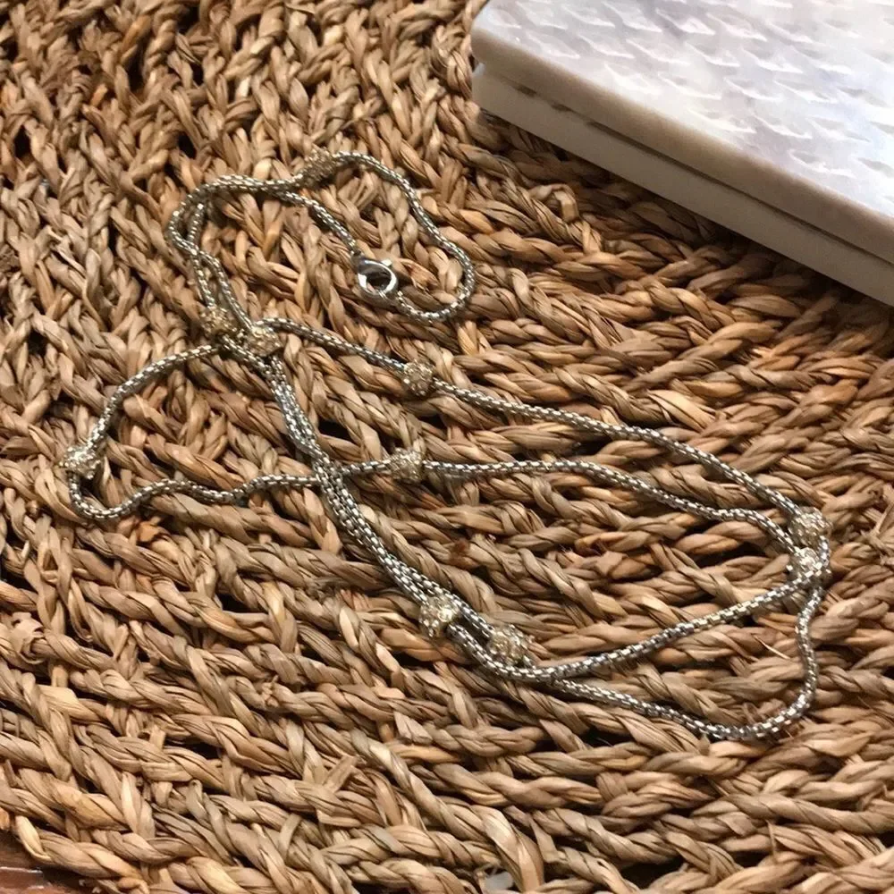 Silver Chain with Rhinestone Design - Picture 5 of 5